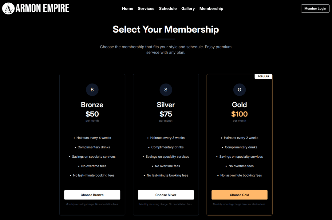 Barbershop Membership Platform